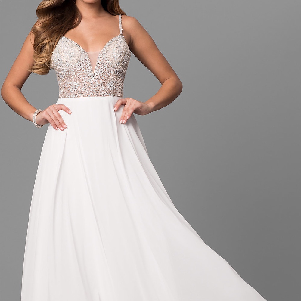 JVN by Jovani Open-Back Beaded-Bodice Prom Dress - Size 4